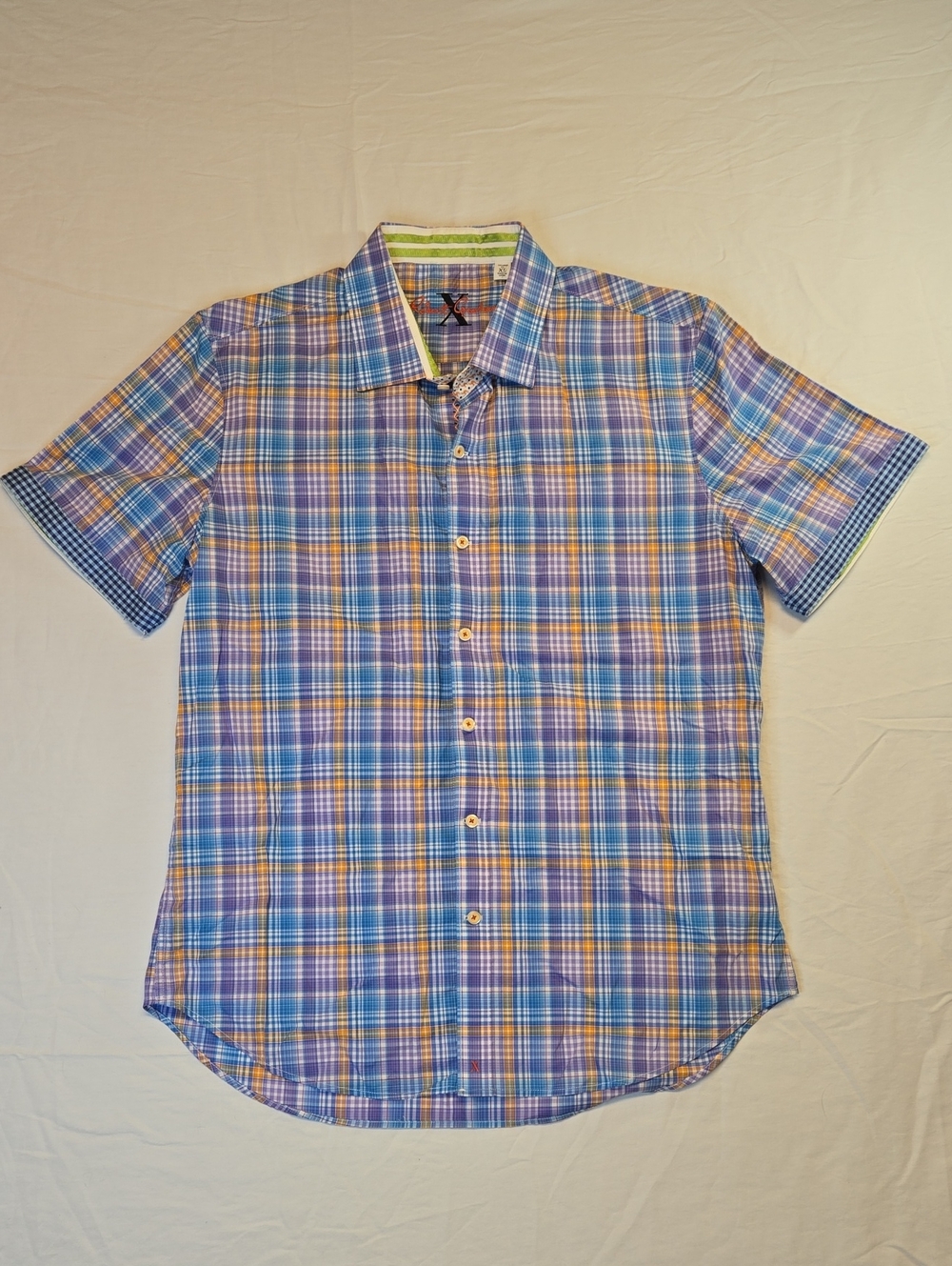 Robert Graham Plaid Short Sleeve Button Down Casual Shirt